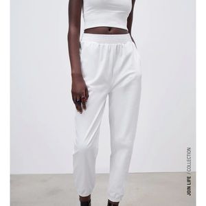 Zara White joggers
